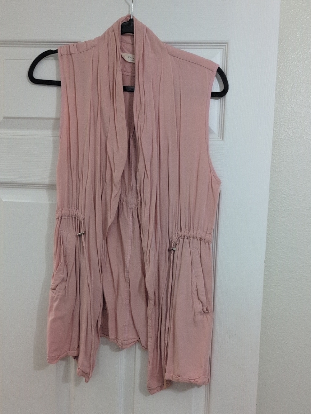Elodie Sleeveless Draped Tunic Vest - Blush Pink